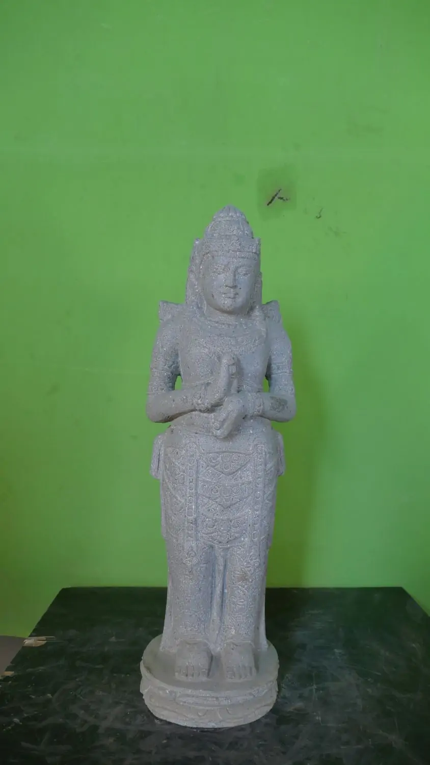  Product image 2 of the product “Standing Dewi Sri, “Turning of the Wheel”, 79cm Height, Riverstone, Stone Dewi Sri ”